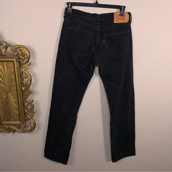 33x31 Levis 501 Black Jeans Black Cotton Pants Rockabilly Punk Goth - Picture 8 of 14